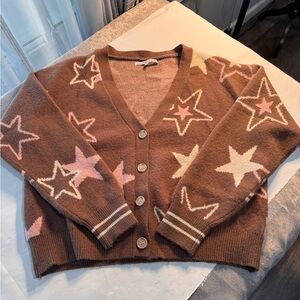 Celebrity Pink Brown Star Cardigan